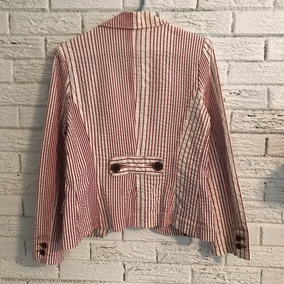 cabi stripe seersucker captains jacket blazer - Picture 2 of 6